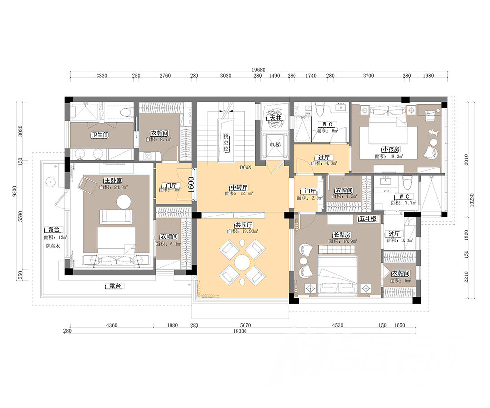 别墅二层布局图 别墅二层布局图