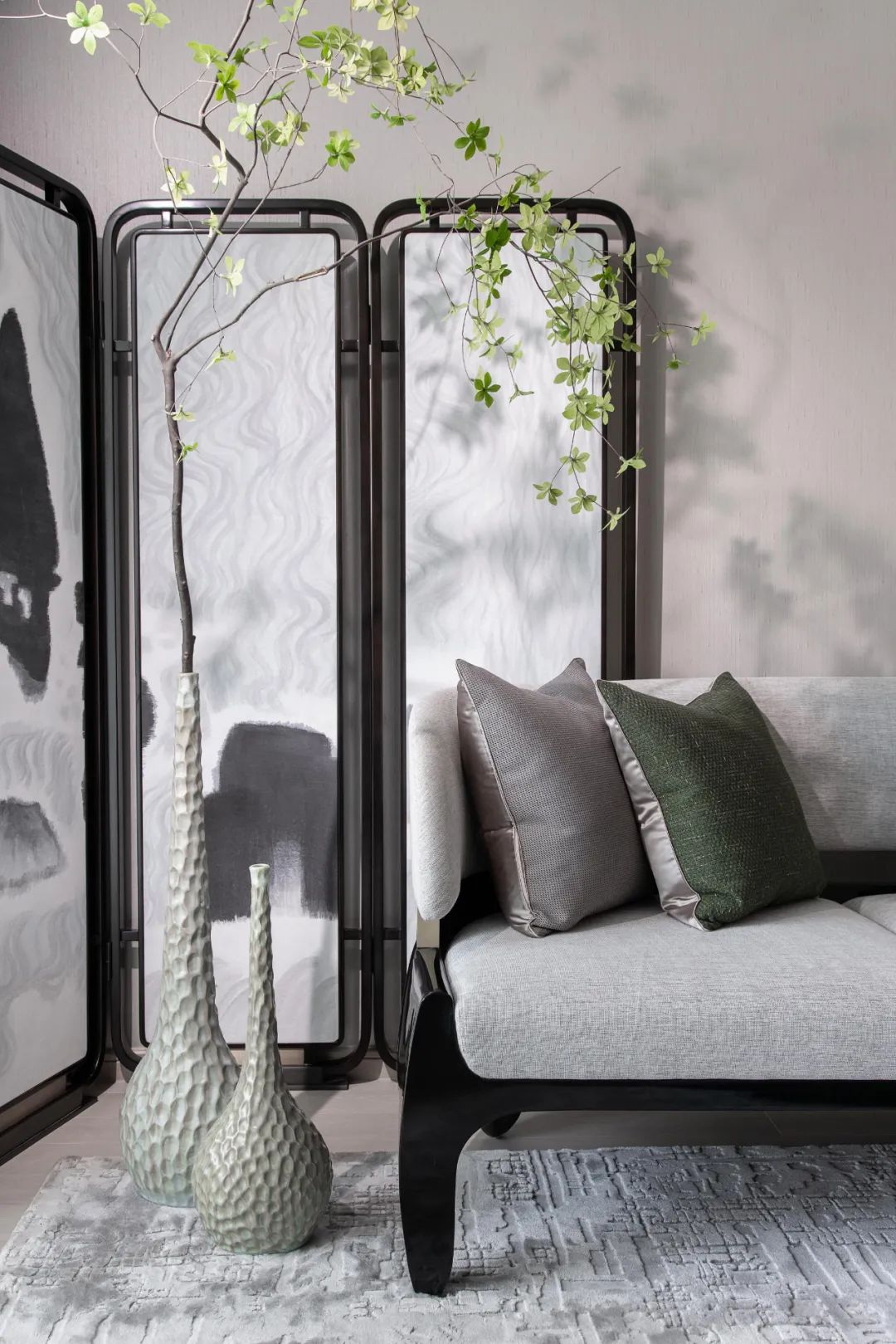 新中式风格室内设计家装案例-客厅屏风 新中式风格室内设计家装案例-客厅屏风